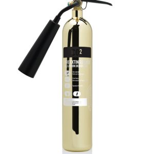 Contempo 2kg CO2 Polished Gold Fire Extinguisher